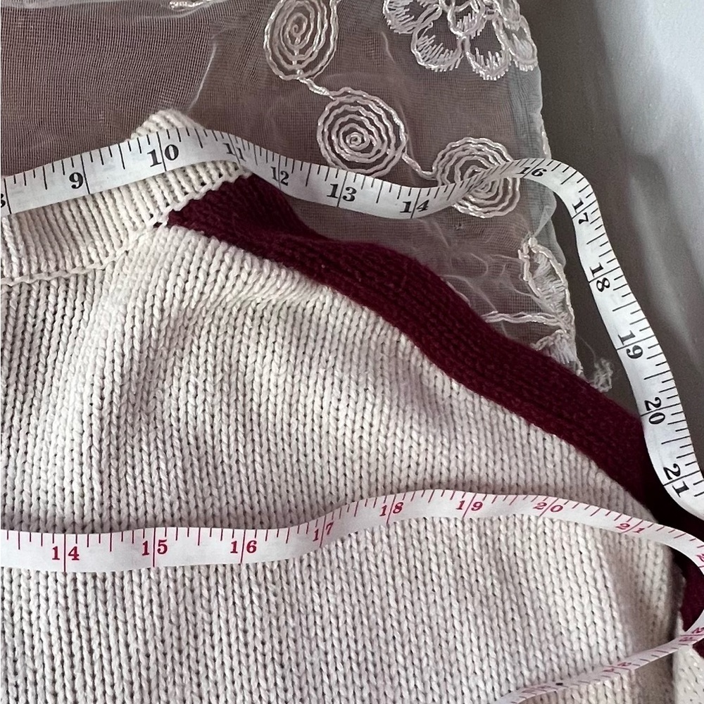 Urban Outfitters Cream and Burgundy Lettermen’s Button down Cardigan - Picture 9 of 15